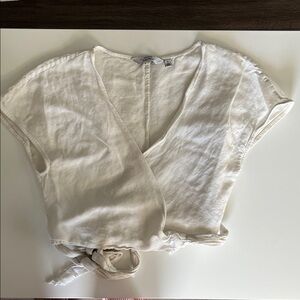 Elegant Cream Wrap Top